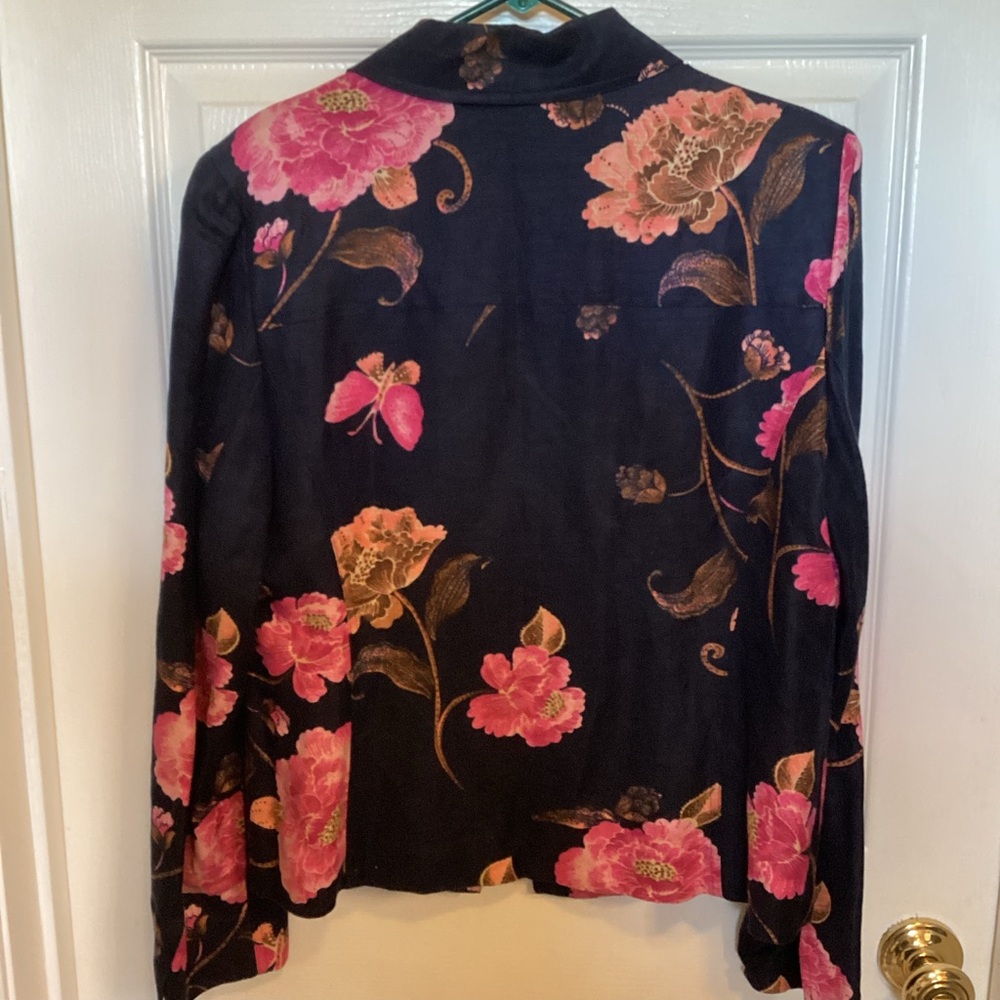 Liz Claiborne / Emma James Black Floral Jacket. NWOT - Picture 4 of 4